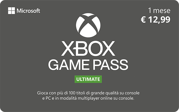 Microsoft Game Pass Ultimate Online 1 mese €14,99