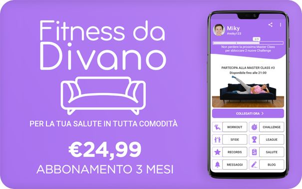 Abbonamento 3 mesi Fitness da Divano €24,99