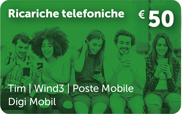 Ricarica telefonica €50